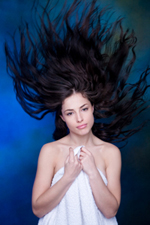 woman with healthy hair photo